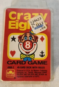 VTG Whitman Crazy Eights Card Game Circus Deck With Rules Toy NOS - Picture 1 of 3