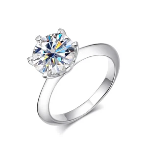 0.5-5CT VVS1 D Color Moissanite Wedding Engagement Ring 18k White Gold Plated - Bild 1 von 6