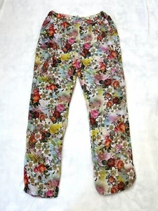 Boo Radley Australia Womens Pants Romantic Floral Elastic Waist Tapered Leg 12 L - Bild 1 von 9
