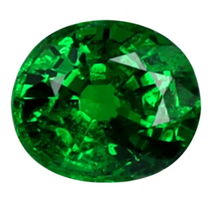 0,60 ct bester Ovalschliff (5 x 4 mm) unbeheizt grüner Tsavorit Granat Edelstein - Bild 1 von 1