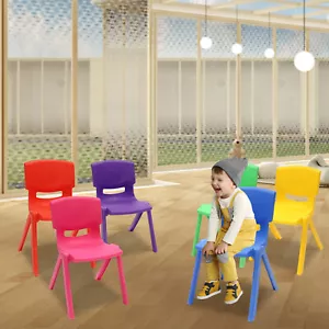 6Pcs Stackable School Chairs, Kids Plastic Stack Chairs Classroom Chairs 6 Pack - Picture 1 of 16