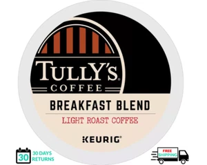 🆕☕ Tully's Breakfast Blend Keurig Coffee K-cups - Imagen 1 de 1