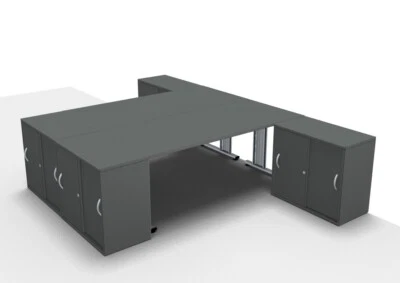 Doppelarbeitsplatz Schreibtisch für 2 Personen Dekor Onyx Doppelschreibtisch - Bild 1 von 2