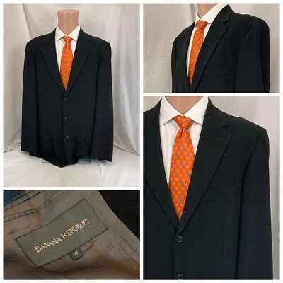 Blazer Banana Republic 44L Negro 2 Ventilaciones 3 Botones Acetato Rayón YGI W1-209 Foto 1 de 4