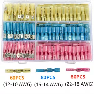 220pcs Heat Shrink Male & Female Quick Disconnect Wire Connectors Spade Terminal - Picture 1 of 10