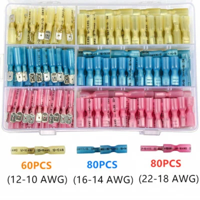 220pcs Heat Shrink Male & Female Quick Disconnect Wire Connectors Spade Terminal - Image 1 of 4