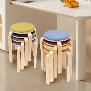 Stackable Stools, Stackable Round Stools, Set of 8 Stacking Wooden Stools NEW - Picture 1 of 23