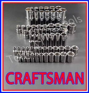 CRAFTSMAN HAND TOOLS 75pc 1/4 3/8 1/2 SAE METRIC MM Ratchet Wrench Socket Set !! - Picture 1 of 5