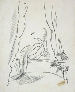 Dessin original de Marcel VERTES illustration pour un roman de COLETTE 1927 - Picture 1 of 1