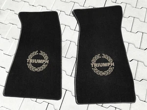 Alfombrillas para Triumph TR7 y TR8 Terciopelo Negro y Logo Gris - Imagen 1 de 1