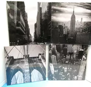 FOUR Canvas Prints Photos Wall Art Home Decor New York City 12 x 12 - Picture 1 of 9