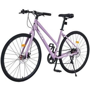 700C Road Bike for Adults, Shimano 7-Speed Commuter City Bicycle, Light Purple - Picture 1 of 8