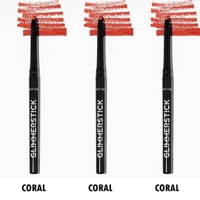 NEW Avon Glimmersticks Retractable Lip Liner  / CORAL / SET OF 3 - Image 1 of 4