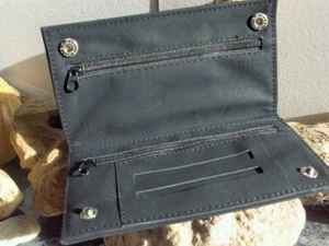 Tabakbeutel Tabaktasche Drehertasche Vintage Leder Design Farbe Schwarz No 350   - Bild 1 von 6