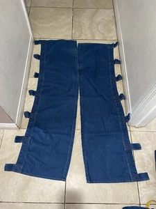 WOOLRICH BLUE DENIM (PAIR) TAB TOP LONG CURTAINS PANELS & VALANCE 60X54 *READ** - Picture 1 of 15