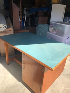 Desk-Industrial 3 Draw w/secret back cupboard large size - Picture 1 of 4