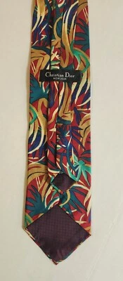 Галстук Christian Dior Monsieur с тропическим цветочным узором 56 дюймов сделано в США - Изображение 1 из 4