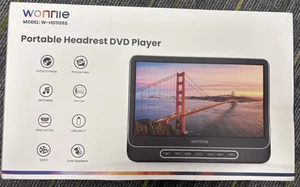 WONNIE 12" Headrest DVD Player Portable for Car, Support 1080P/MP4 - Picture 1 of 7