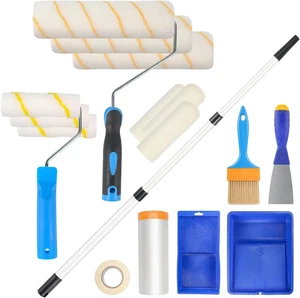 Zezirdas 18 Pieces Roller and Paint Brush Set - Includes Telescopic Aluminium - Picture 1 of 12