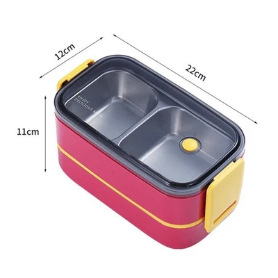 Linda lonchera estilo japonés Bento Box niños a prueba de fugas acero inoxidable Foto 1 de 4