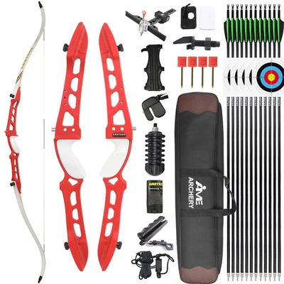 66" 68" 70" Takedown Recurve Bow Adult Target 14-40lbs Archery Sports Practice - Image 1 of 4