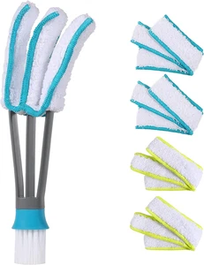 Blind Duster, Window Cleaner Duster Brush with 5 Microfiber Sleeves, Cleaning To - Picture 1 of 12