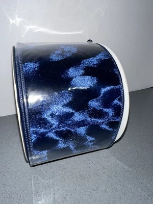 Cinta con cable de terciopelo azul marino Farrisilk 4" X 10 yardas Foto 1 de 4