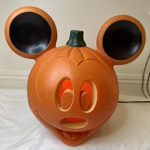 Vintage Disney Halloween Mickey Mouse beleuchteter Kürbis Blasform Jack O Laterne - Bild 1 von 8