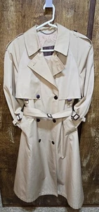 Vintage 70s ETIENNE AIGNER Womens 10 PETITE Belted Trench Coat Classic Long - Picture 1 of 16