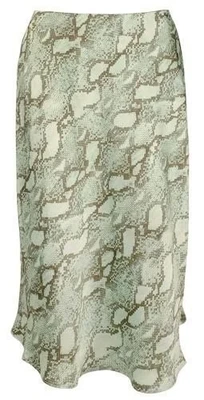 Ralph Lauren Women's Satin Snakeskin Print A-line Skirt 4 Turquoise Multi - Imagem 1 de 3