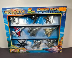 Motormax 9PC SUPER FLITES Jet Metal Die-cast Helicopter Plane Set 63006 RedBox - Picture 1 of 8