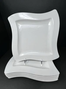 Piatto porcellana bianca Villeroy & Boch 1748 "New Wave" 10 1/4" usato in ottime condizioni! Inv#23 - Foto 1 di 16