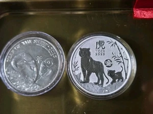 Lot Of Two 1 Oz Silver Rounds .999 Fine, 2 Troy Oz Total  - Picture 1 of 4