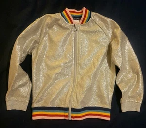 Wonder Nation Silver and Rainbow Size 5T Bomber Jacket - Picture 1 of 6