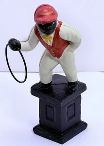Hitching Post Horse Jockey Equestrian Door Stop Cast Iron 10.5" tall Great Shape - Picture 1 of 8