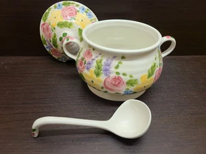 Sopa grande de cerámica de jardín con cuchara 1ª - Imagen 1 de 5