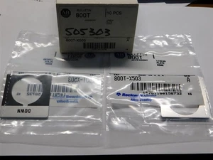 10 Allen Bradley 800T-X503 Legend Plate, Standard, 30mm Gray w/Black Text "DOWN" - Picture 1 of 3