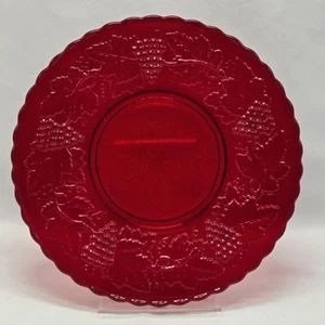Imperial Glass Vintage Grape Ruby Red Luncheon Plate 8.75" Scalloped Rim Ohio - Picture 1 of 13