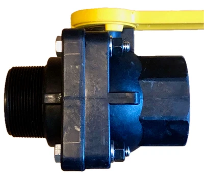 Banjo VSMT204FP  Poly Full Port Stubby Valve 2" Male NPT X 2" Female NPT - Image 1 of 4