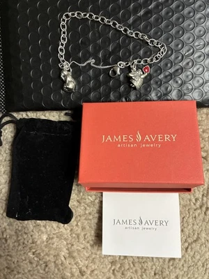James Avery витой провод кабель подвеска браслет с Sweet Kitty и любовь ангел, новый в коробке - Изображение 1 из 4