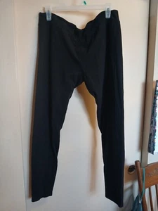 Women's Black Cotton Spandex Elastic Waist Leggings Size XL - Picture 1 of 4