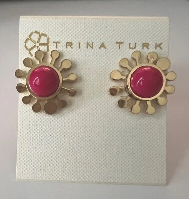 Trina Turk Womens "Indian Canyon" Flower Stud Earrings Pink - Изображение 1 из 4