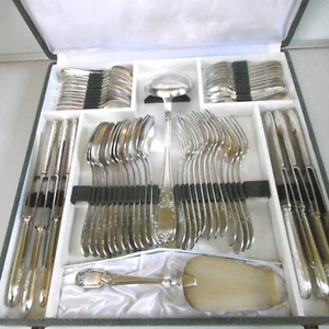 menagere 62 pieces metal argente BB 84 avec pelle a tarte et fourchettes gateau - Imagen 1 de 11
