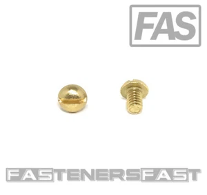(100) 8-32x1/4 Messing Schlitz Rundkopf Maschinenschrauben #8-32 - Massivmessing - Bild 1 von 4