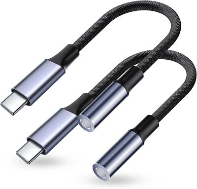 2-Pack USB Type C to 3.5mm Headphone Jack Adapter, USB C to Aux Female Audio D.. - Изображение 1 из 4