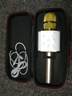 Q7 Karaoke Microphone white & gold w/ Case used