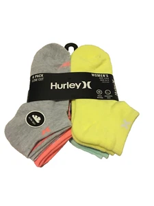 Hurley Confezione 6 Calze Donna Suola Imbottita Multicolore Taglio Basso Taglia 9-11 Nuove con etichette - Foto 1 di 5