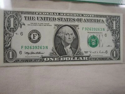 Radar Note 1995 Federal Reserve note PCCS Gem New 66PPQ 6409-9046 - Image 1 of 4