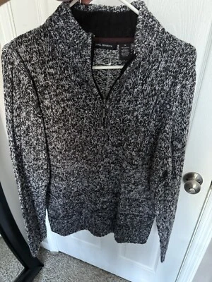 Michael Brandon Mens Sweater Men’s Med Gray Ribbed 1/4 Zip Sweater - Nice 👍 - Image 1 of 3