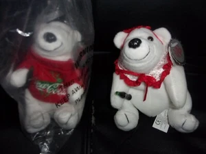 NUEVO CON ETIQUETAS COCA COLA NIÑO Y NIÑA OSOS POLARES BLANCOS - Imagen 1 de 2